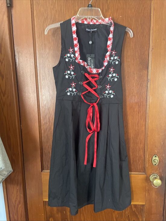 Scarlet Darkness Dresses & Skirts - Scarlet Darkness Black Fit Flare Floral Embroidered Lace Metal Accents S NWT